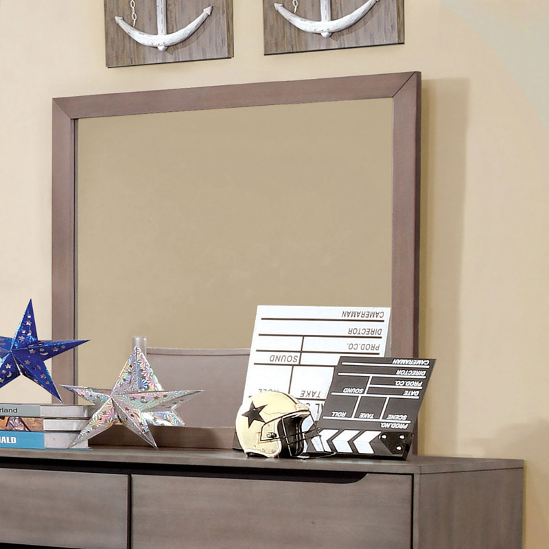 Eisen Wood Mirror, Gray