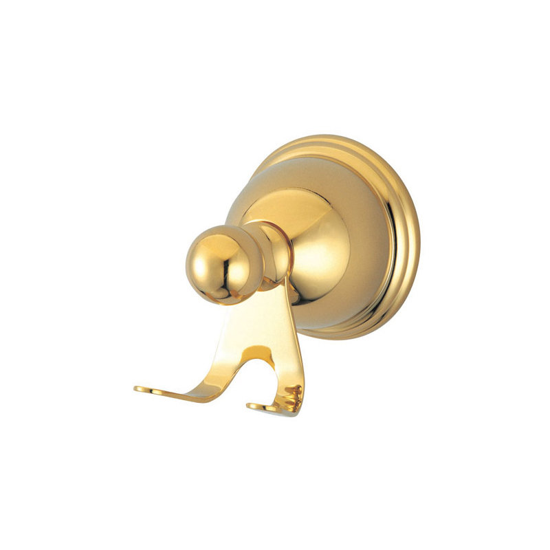 Restoration Wall Mounted Chicago Robe Hook, Polished Brass