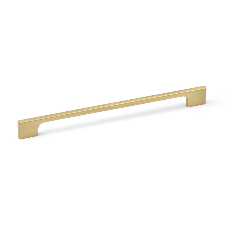 Slim Squared D-Bar Handles in Multiple Finish Variations, 224mm, Brushed Brass