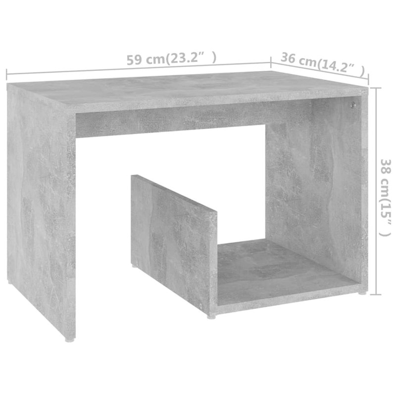Gniya Floor Shelf End Table, Concrete Gray, Concrete Gray