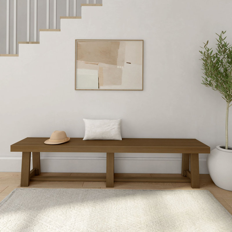 Banc en bois massif Tonyna, Pécan