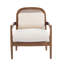 Chaise d'appoint Mid-Century avec accoudoirs en bois massif et dossier en rotin-810987927-810987912