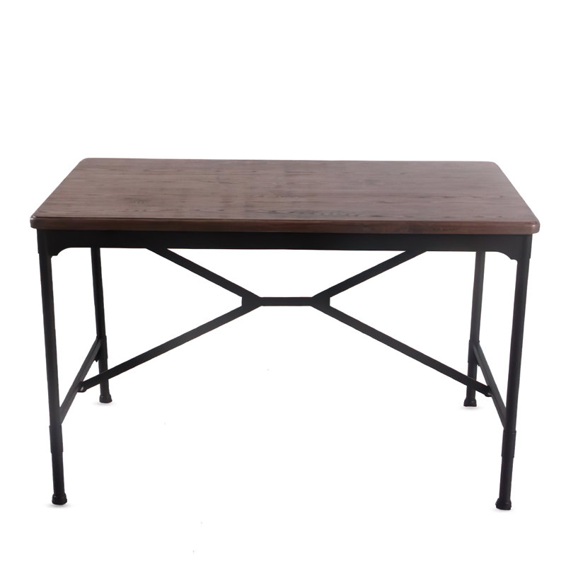 Akeia Ash Solid Wood Top Metal Base Dining Table