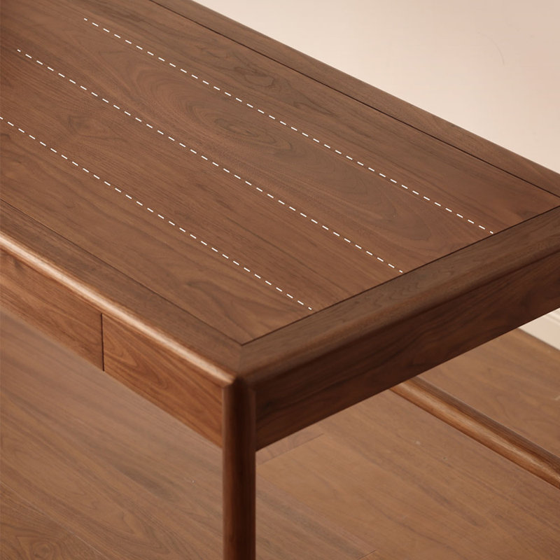 Bureau minimaliste en bois massif de style américain, H 29,53 po x l 62,99 po x P 27,56 po