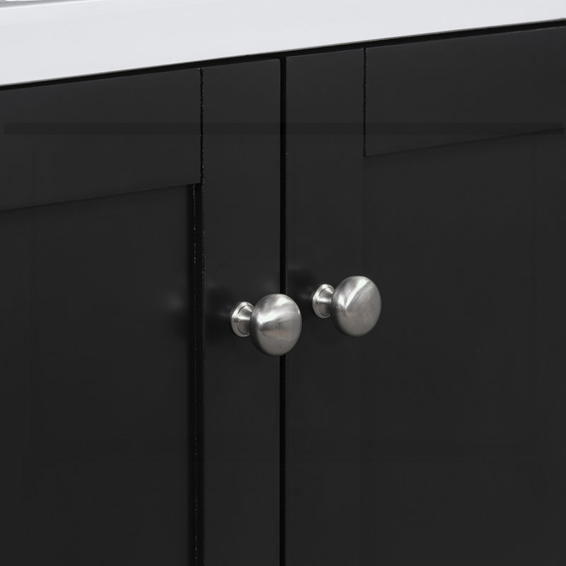Meuble-lavabo moderne avec chargement USB, Noir, noir, noir, noir