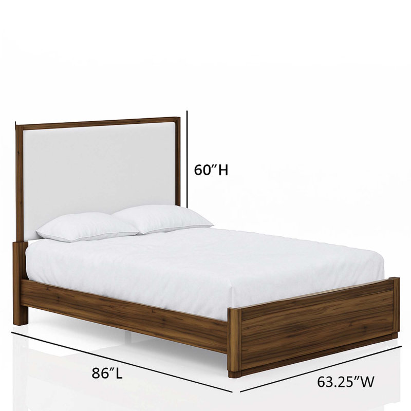 Grand lit tapissier en noyer (seulement lit)