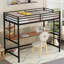 Lit mezzanine simple en métal avec bureau et tablettes, conception peu encombrante pour le bureau et le rangement, idéal pour les petites pièces-261668031