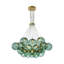 Lustre en verre vert spoutnik moderne à 19 lumières Newtown