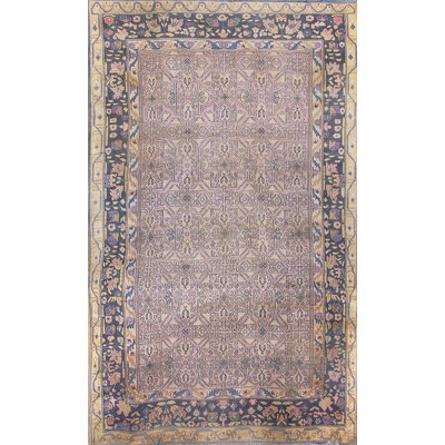 Soft Purple Color Antique Geometric Design Indian Agra Area Rug