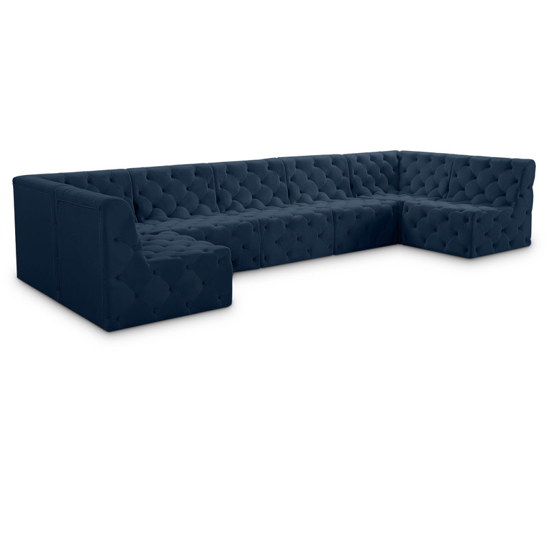 Canapé modulaire Klecka, Velours bleu marine