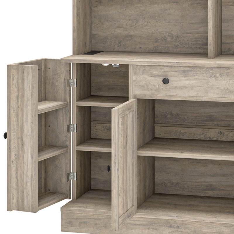 Armoire de rangement avec garde-manger Gracie Oaks, Bois de chêne