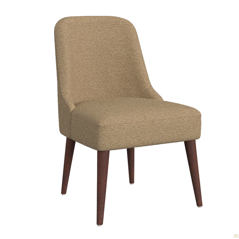 Chaise de salle à manger avec pieds fuselés ambre foncé
