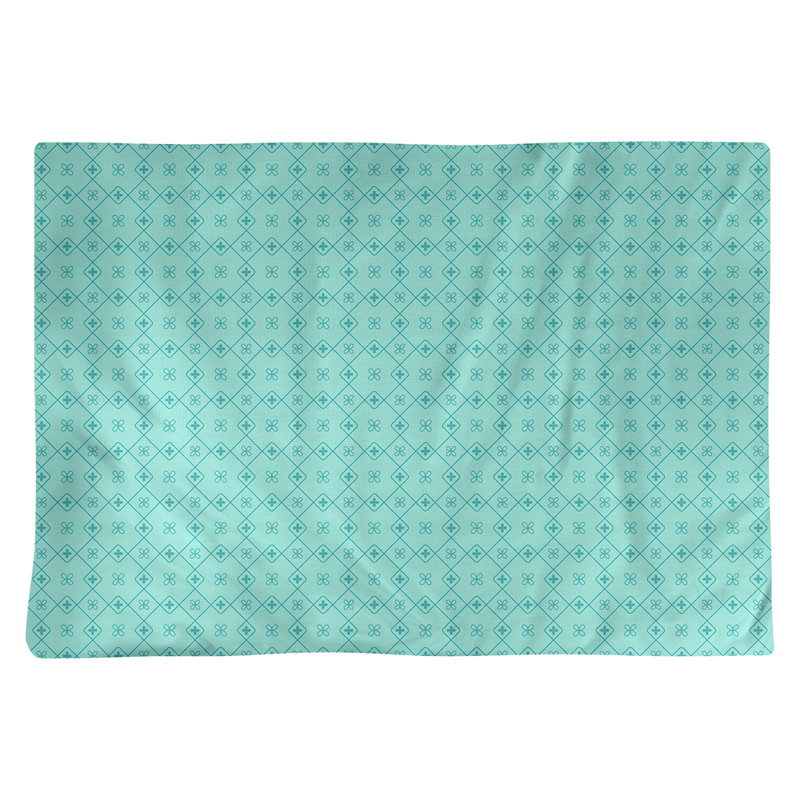 Récapitulatif en coton 18 po katelyn elizabeth classic napperon, Bleu sarcelle / blanc