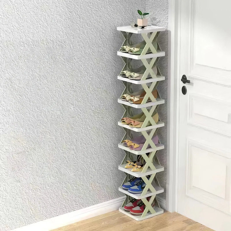 Range-chaussures empilable - à 9 niveaux, librement combiné, économiseur d'espace vertical, Vert