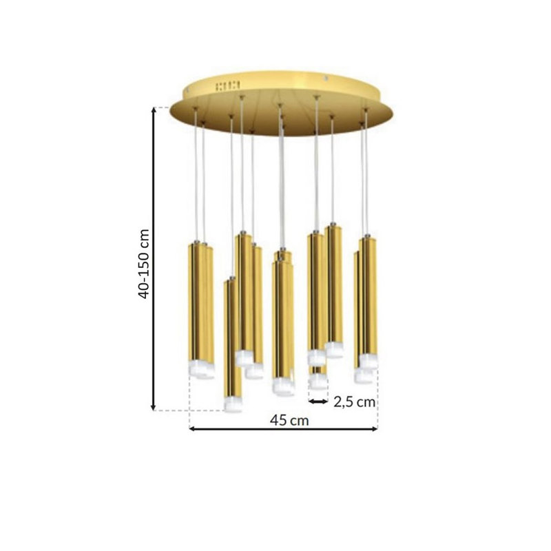 Lavonia 12 - Light LED Cylinder Pendant