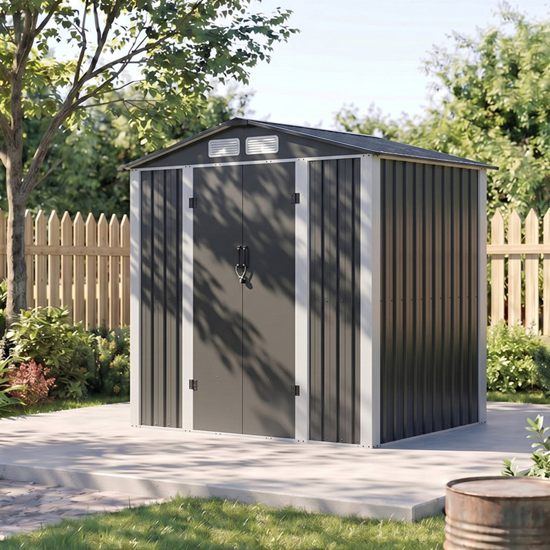 6 x 4FT Metal Garden Storage Shed with Lockable Door