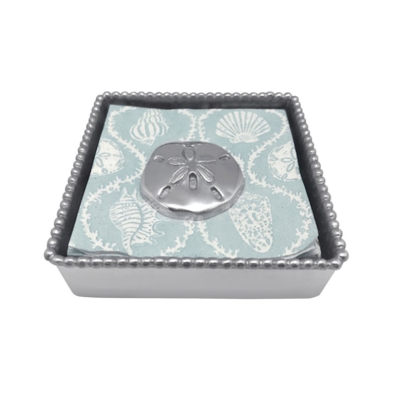 Seaside Sand Dollar Beaded Aluminum Napkin Holder