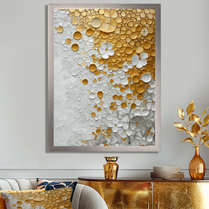 Steeves - Art mural abstrait, salon, H 40 po x l 30 po, Picture Framed, Silver