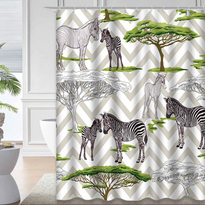 Rideau de douche Zebra Zigzag