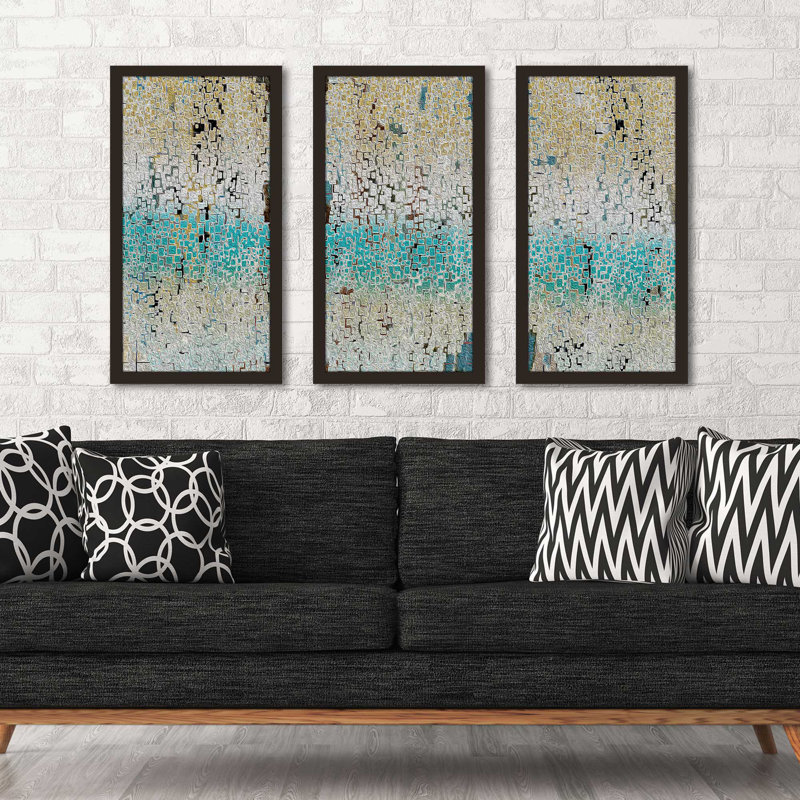 « illusion origaq asolo », ensemble de 3 reproductions d’impressions encadrées, L 40,5 po x H 25,5 po x P 1 po