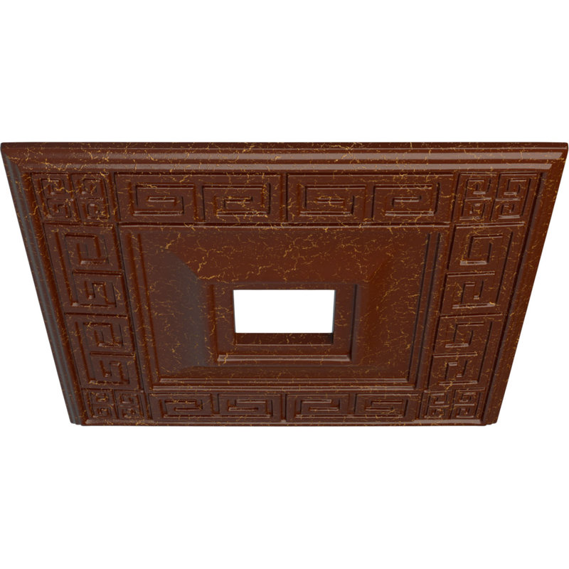 Médaillon de plafond Endurathane Oldham, Diam., Acajou poli craquelé