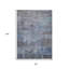 Tapis intérieur lavable abstrait gris et bleu 8 pi x 10 pi