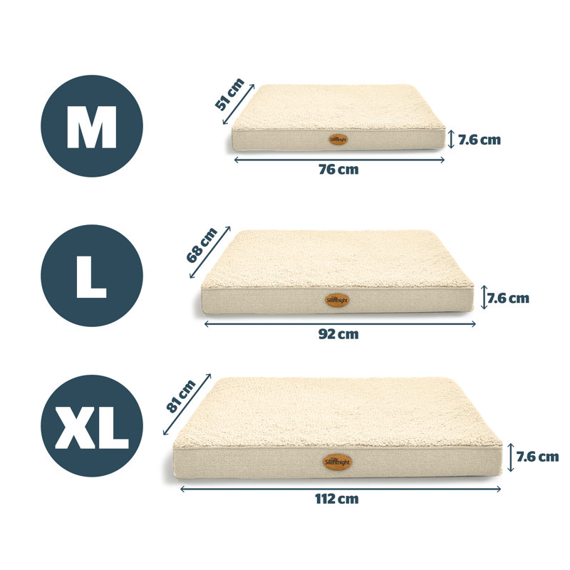 Silentnight Firm Support Crate Mattress Pet Bed, 7.6cm H x 112cm W x 81cm D, Beige