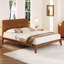 Lit plateforme en bois de bambou de style Mid-Century moderne de 12 pouces avec support en lattes de bois, aucun sommier requis, assemblage facile (lit)-1213089564