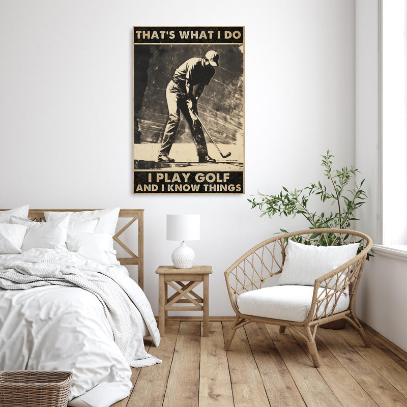 «Man I Play Golf», impression rectangle 1 pièce, «Man I Play Golf», impression rectangle sur toile tendue, H 36 po x l 24 po