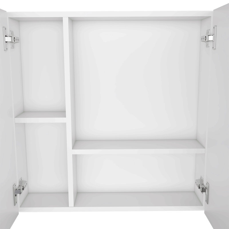 Armoire à double porte 23 "Medecine, quatre tablettes intérieures, Blanc