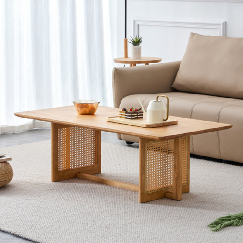 Burlywood Rectangular Solid Wood Dining Table