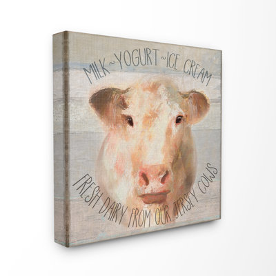 Impression d’art graphique de style rustique de style maison de campagne de Jersey vaches de Cora Nielli