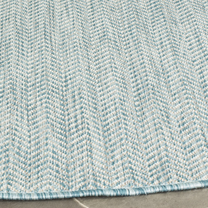 Sayeda Performance Solid Color Indoor/Outdoor Area Rug, Rectangle 5'3" x 7'7"