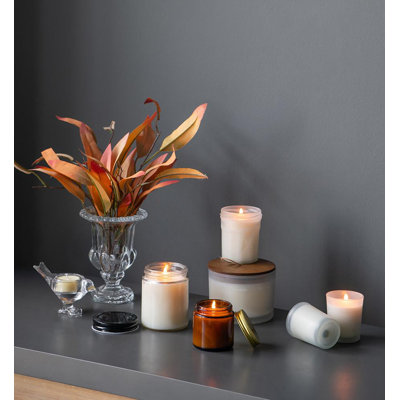 12.2Oz Earl Grey Scented Soy Wax Candles - 65 Hours - Set of 4 - Ivory