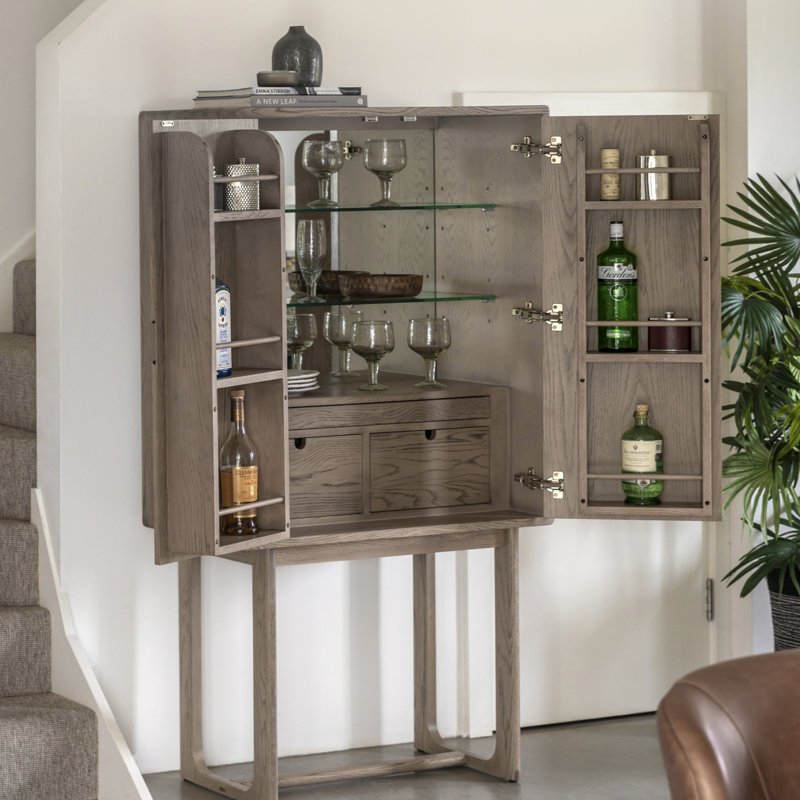 Navarius 45cm Bar Cabinet, Smoked