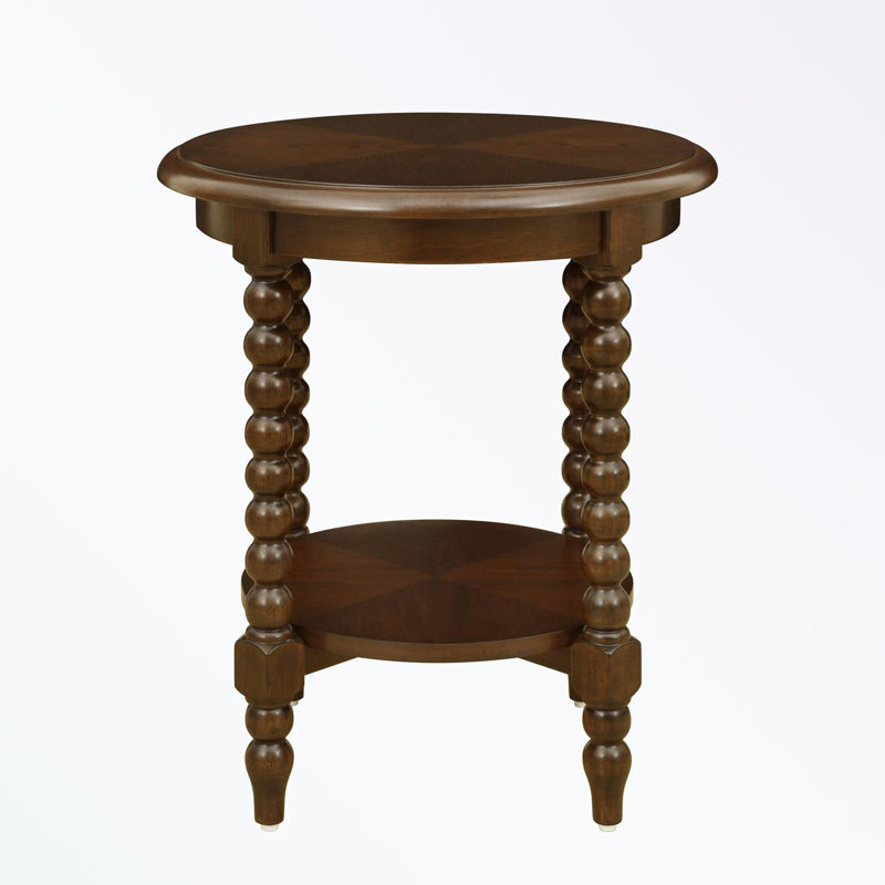 Round End Table with Shelf