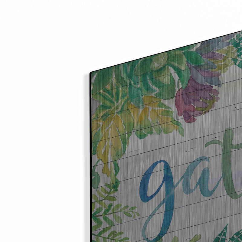 «Gather Succulents» par Cindy Jacobs, art mural en métal, H 24 po x l 24 po