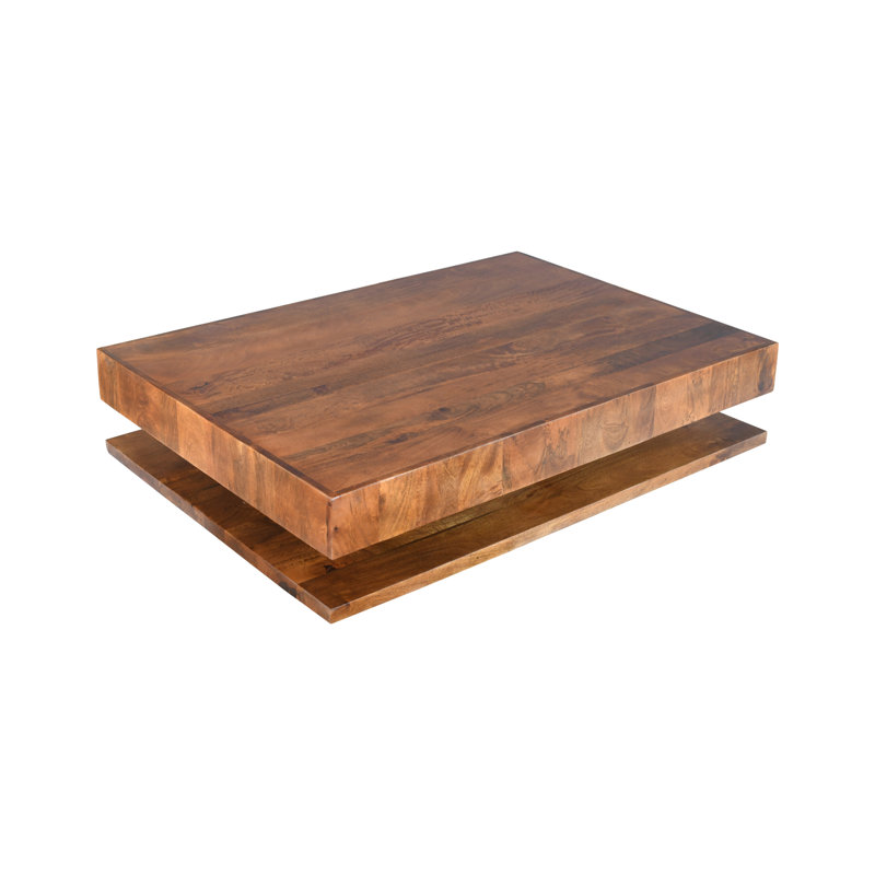 Modern Low Profile Solid Wood Coffee Table