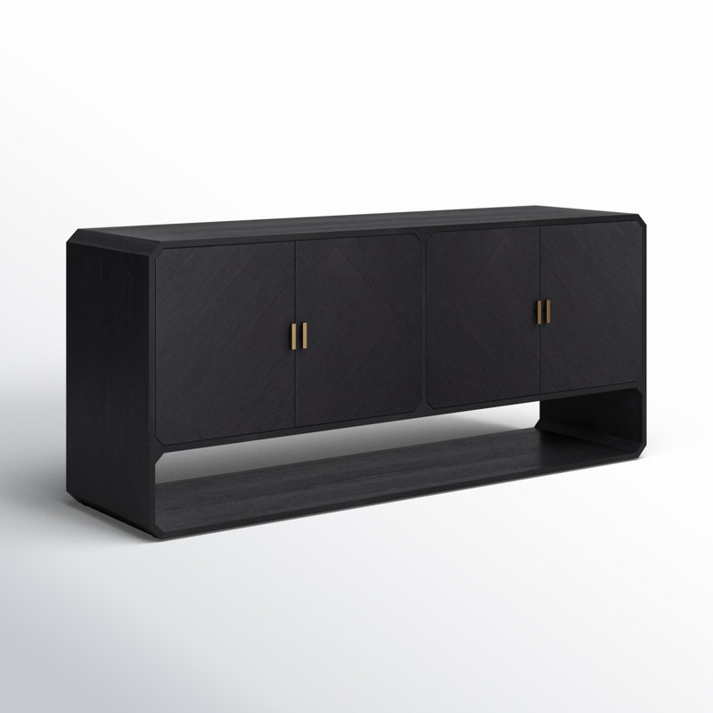 Caspian 68.5'' W Solid Wood Sideboard, Black Ash