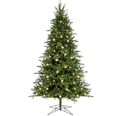 120" H Green Realistic Artificial Pine Christmas Tree with LED Lights