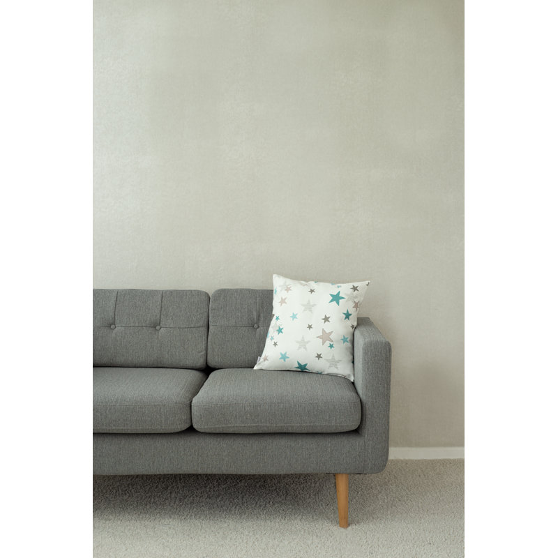 Stars Geometric Square Cushion, Blue/Grey/Ivory