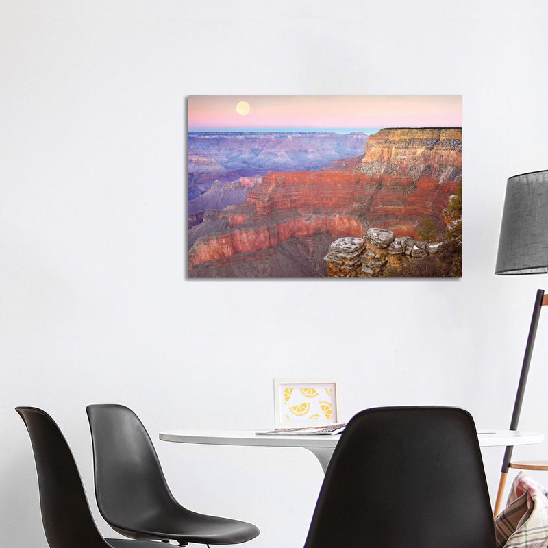 Full Moon over the Grand Canyon at Sunset As Seen from Pima Point, Grand Canyon National Park, Arizona 1 Piece Wrapped Canvas Painting