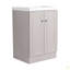 Meuble-lavabo autoportant 24 po avec lavabo en résine et 2 portes d'armoire à fermeture en douceur (emballage KD)-126528375