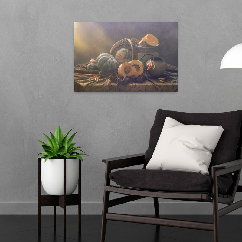 «Autumn Harvest Still Life Organic Rustic Vintage Autumn Landscape», reproduction d'art mural, 16" H x 24" W