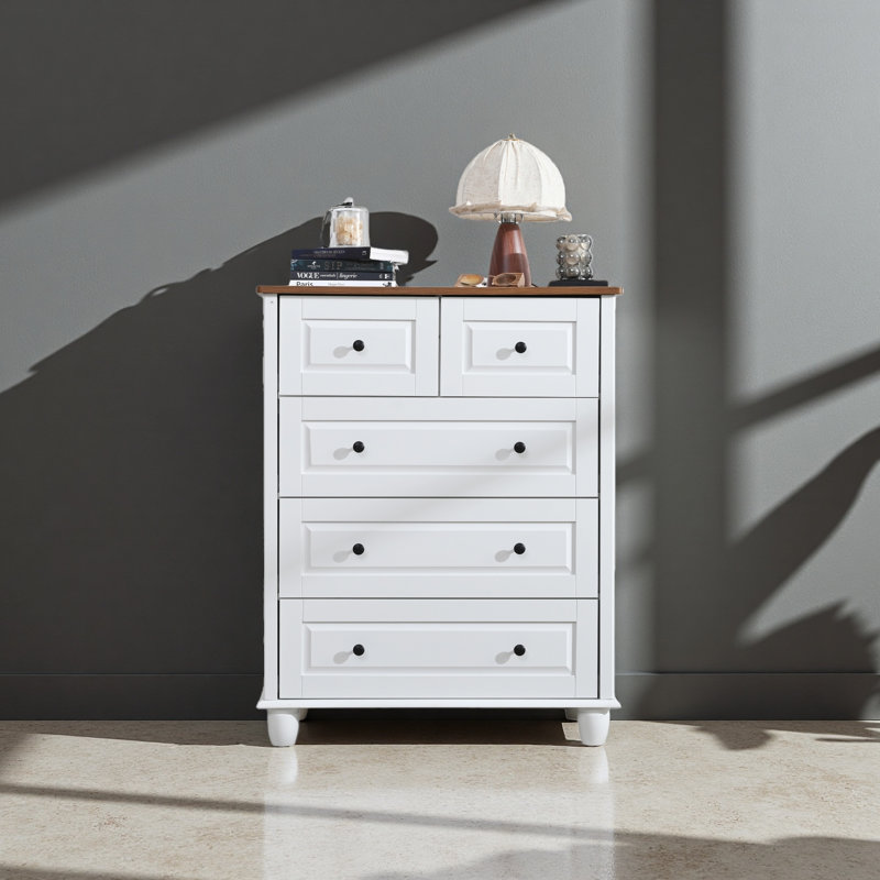 Commode à 5 tiroirs, grande commode à tiroirs, commode à 5 tiroirs avec espace profond, armoire de rangement en bois pour le salon