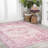 Scottsdale Ogee Medallion Machine-Washable Red/Orange/Cream Rug-252961641