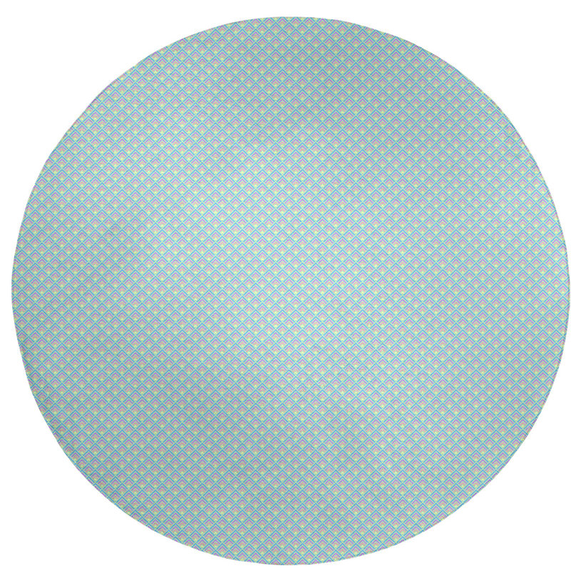 Tapis de zone verte dégradé géométrique, Rond 5 pi