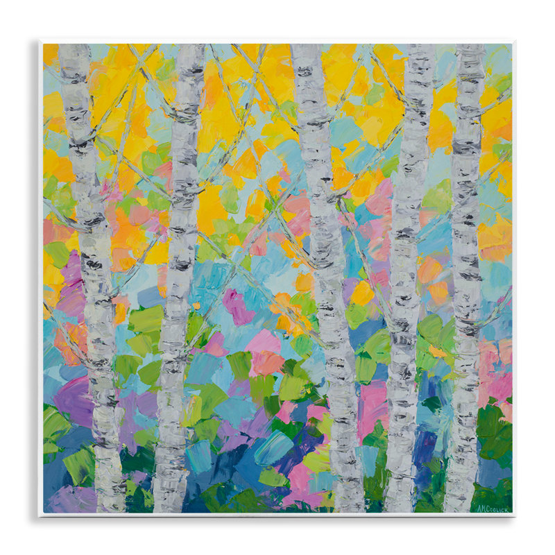 "Dancing Birch Tree Forest", art mural sur bois par Ann Marie Coolick