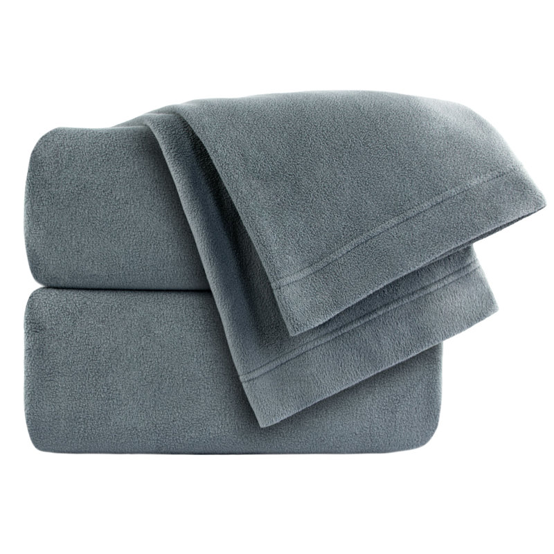 Polyester Machine Woven Sheet Set, King, Gray