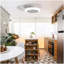Ventilateur de plafond fermé 18 pouces avec lumière et télécommande, ventilateur encastré moderne à profil bas sans pales pour la salle à manger de la cuisine de la chambre à coucher